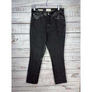 Universal Thread Mid Rise 80s Slim Faux Leather Jeans 8 New Black Mixed Media